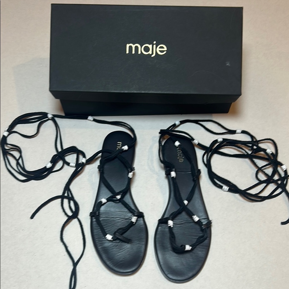 Maje Black Gladiator Women's Sandals
